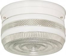 Nuvo SF77/098 - 2 Light - 8" Flush with White and Crystal Accent Glass - White Finish