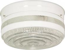 Nuvo SF77/099 - 2 Light - 10" Flush with White and Crystal Accent Glass - White Finish