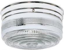 Nuvo SF77/102 - 2 Light - 10" Flush with White and Crystal Accent Glass - Polished Chrome Finish