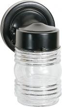 Nuvo SF77/119B - 1 Light - 6" Mason Jar with Clear Glass - Black Finish