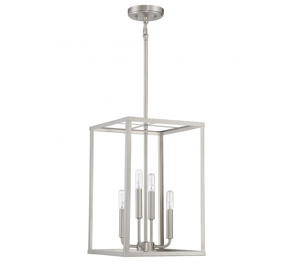 4-Light Pendant in Brushed Nickel