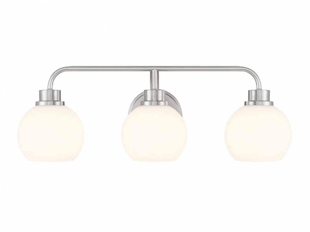 3-Light Bathroom Vanity Light in Brushed Nickel