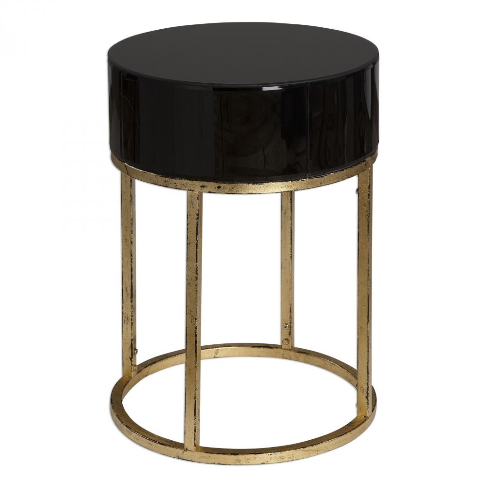 Uttermost Myles Curved Black Accent Table
