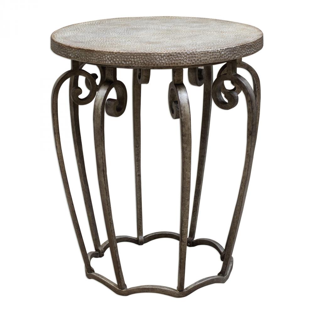 Uttermost Anina Hammered Iron Accent Table
