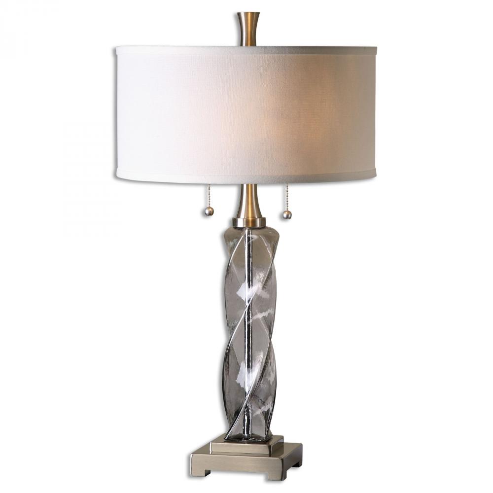 Uttermost Spirano Gray Glass Table Lamp