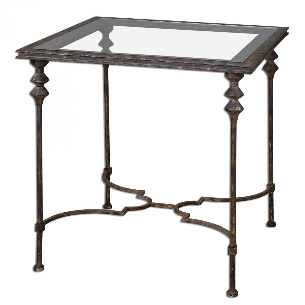 Uttermost Quillon Glass End Table