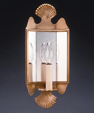 Mirrored Wall Sconce Crimp Top And Bottom Antique Copper 1 Cnadelabra Socket Plain Mirror