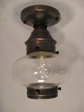 Northeast Lantern 2024-AC-MED-CSG - Onion Flush No Cage Antique Copper Medium Base Socket Clear Seedy Glass