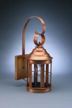 Northeast Lantern 3317-AB-MED-CLR - Cone Top Wall With Top Scroll Antique Brass Medium Base Socket Clear Glass Open Bottom