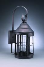 Northeast Lantern 3337-AB-CIM-CLR - Cone Top Wall With Top Scroll Antique Brass Medium Base Socket With Chimney Clear Glass