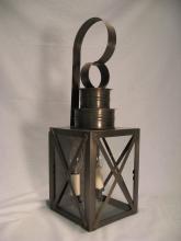 Northeast Lantern 5031-AB-LT2-CLR - Can Top X-Bars Wall Antique Brass 2 Candelabra Sockets Clear Glass