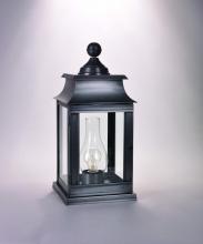 Northeast Lantern 5633P-AB-LT3-CSG - Pagoda Pier Antique Brass 3 Candelabra Sockets Clear Seedy Glass