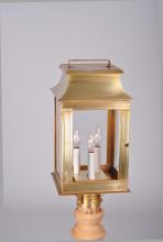 Northeast Lantern 5643-AB-CIM-CSG - Pagoda Post Antique Brass Medium Base Socket with Chimney Clear Seedy Glass