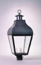 Northeast Lantern 7643-AB-CIM-CSG - Curved Top Post Antique Brass Medium Base Socket With Chimney Clear Seedy Glass