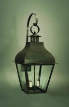 Northeast Lantern 7647-AB-CIM-CLR - Curved Top Wall With Top Scroll Antique Brass Medium Base Socket With Chimney Clear Glass