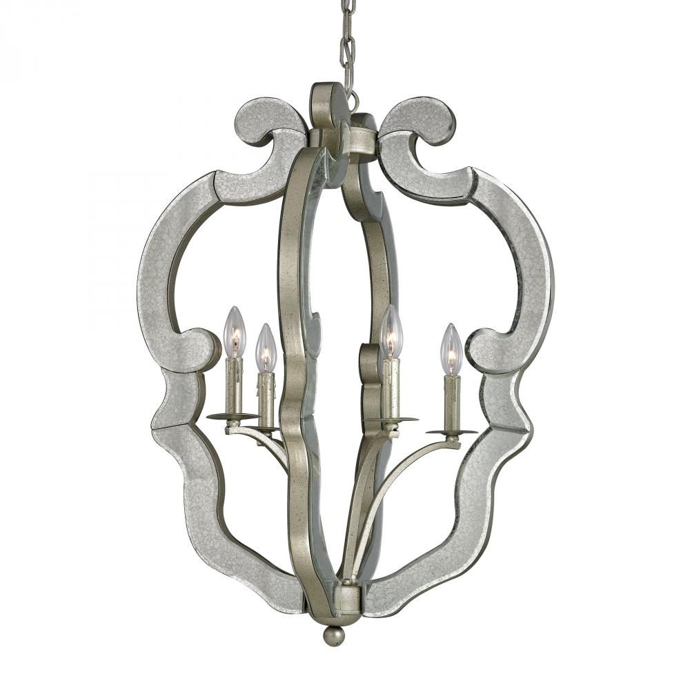 Mariana 4-Light Pendant in Speckled Silver
