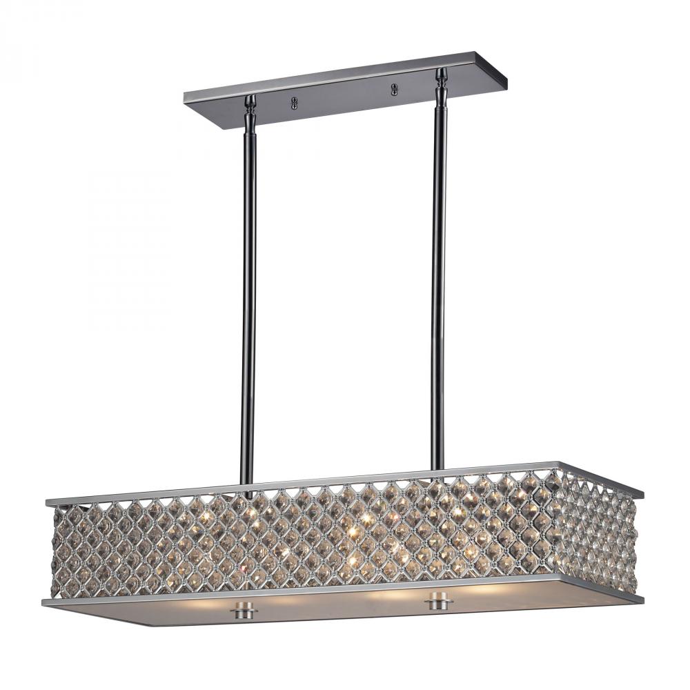 Genevieve 4-Light Linear Pendant in Polsihed Chrome