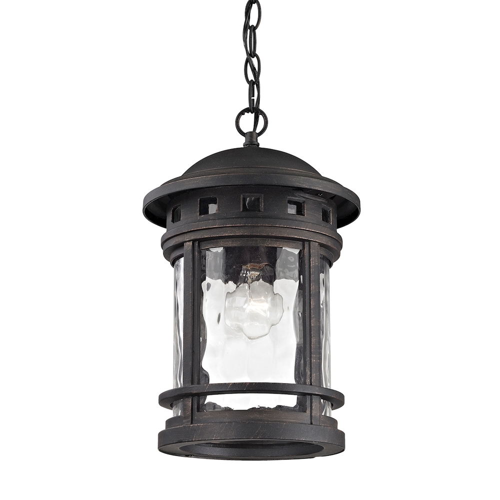 Costa Mesa 1-Light Outdoor Hanging Lantern in Weathered Charcoal