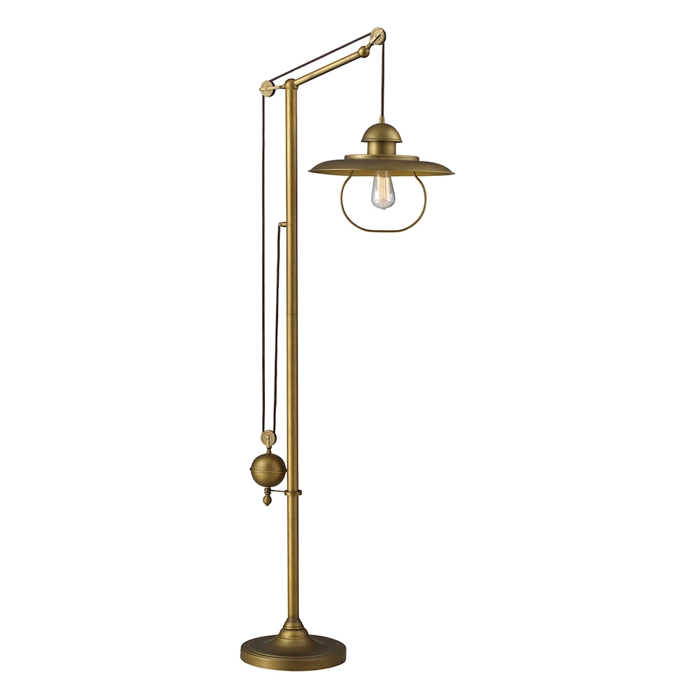 Farmhouse Adjustable Floor Lamp in Antique Brass (D2254)