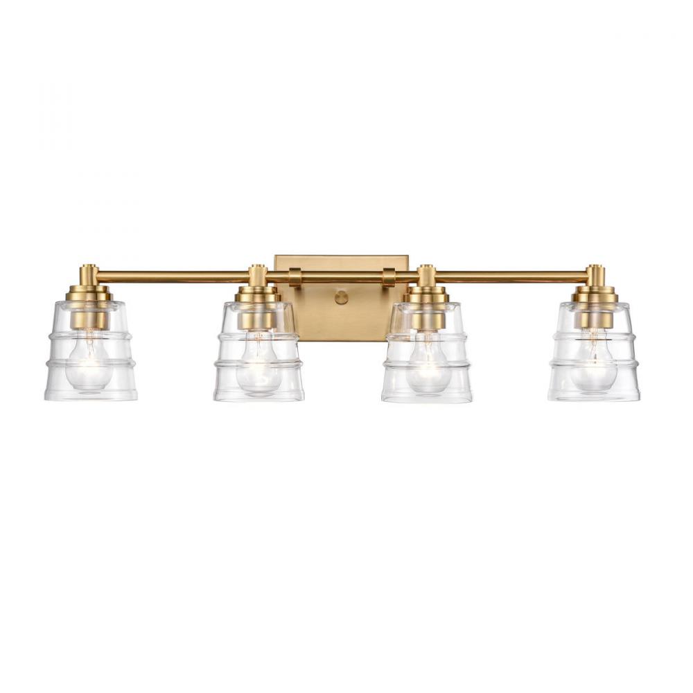 Pulsate 30.25'' Wide 4-Light Vanity Light - Satin Brass