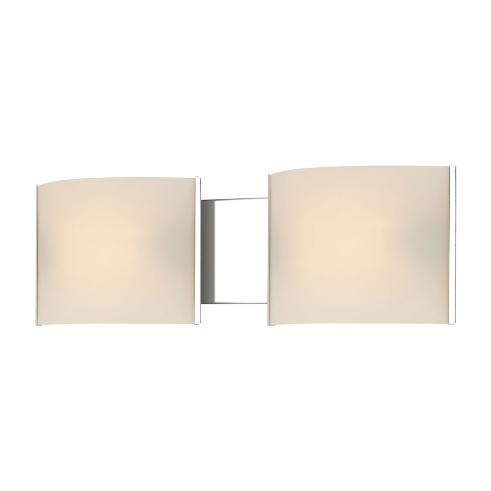 Pannelli 2-Light Vanity Sconce in Chrome with Hand-formed White Opal Glass