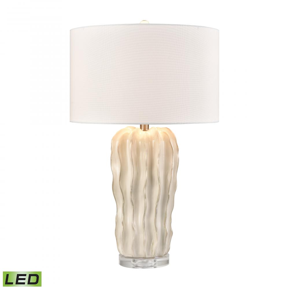 Genesee 27.5'' High 1-Light Table Lamp - White Glazed - Includes LED Bulb