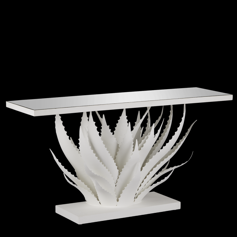 Agave White Console Table